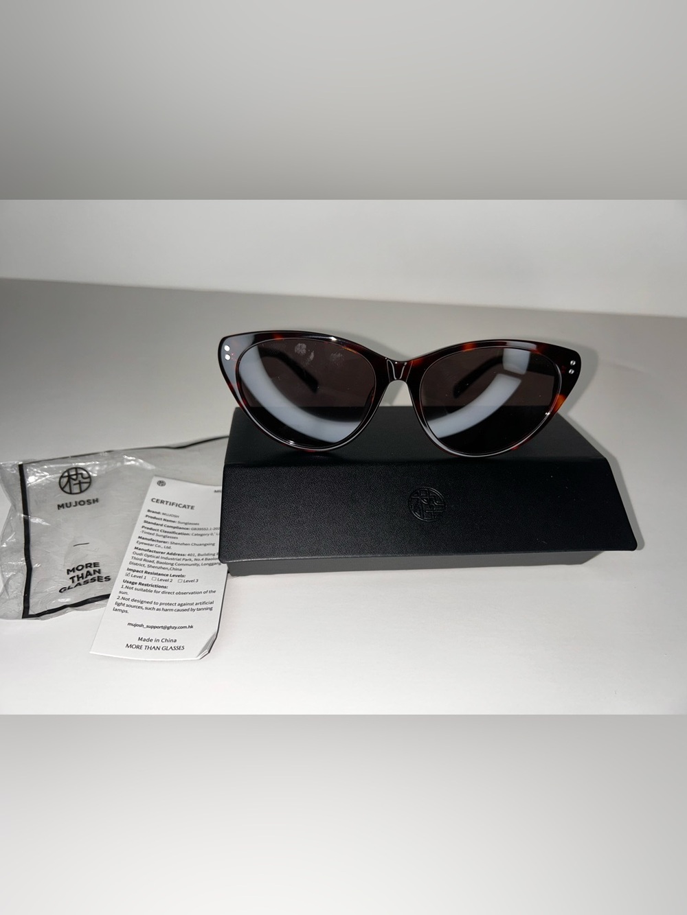 Brand New Mujosh Tortoiseshell Cat Eye Sunglasses - Women's Fashion